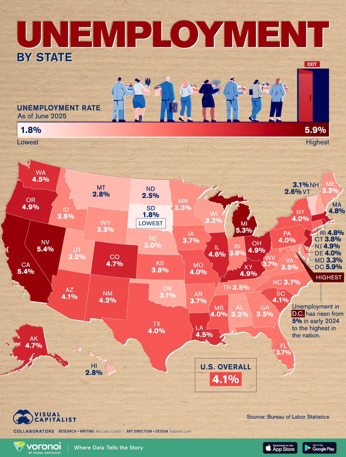 Map of unemployment rate by state Map of unemployment rate by state