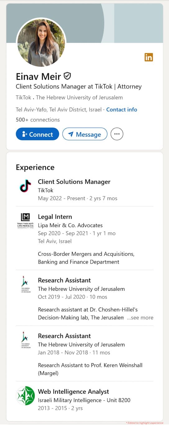 Einav Meir bio Einav Meir bio