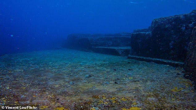 The sandstone slabs of Yonaguni monument have convinced many researchers into ancient civilizations that an advanced society built a pyramid before the end of the last Ice Age The sandstone slabs of Yonaguni monument have convinced many researchers into ancient civilizations that an advanced society built a pyramid before the end of the last Ice Age