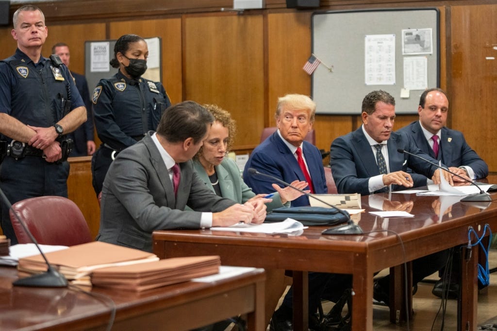 Trump was charged with 34 felony counts tied to falsifying business records. Trump was charged with 34 felony counts tied to falsifying business records.