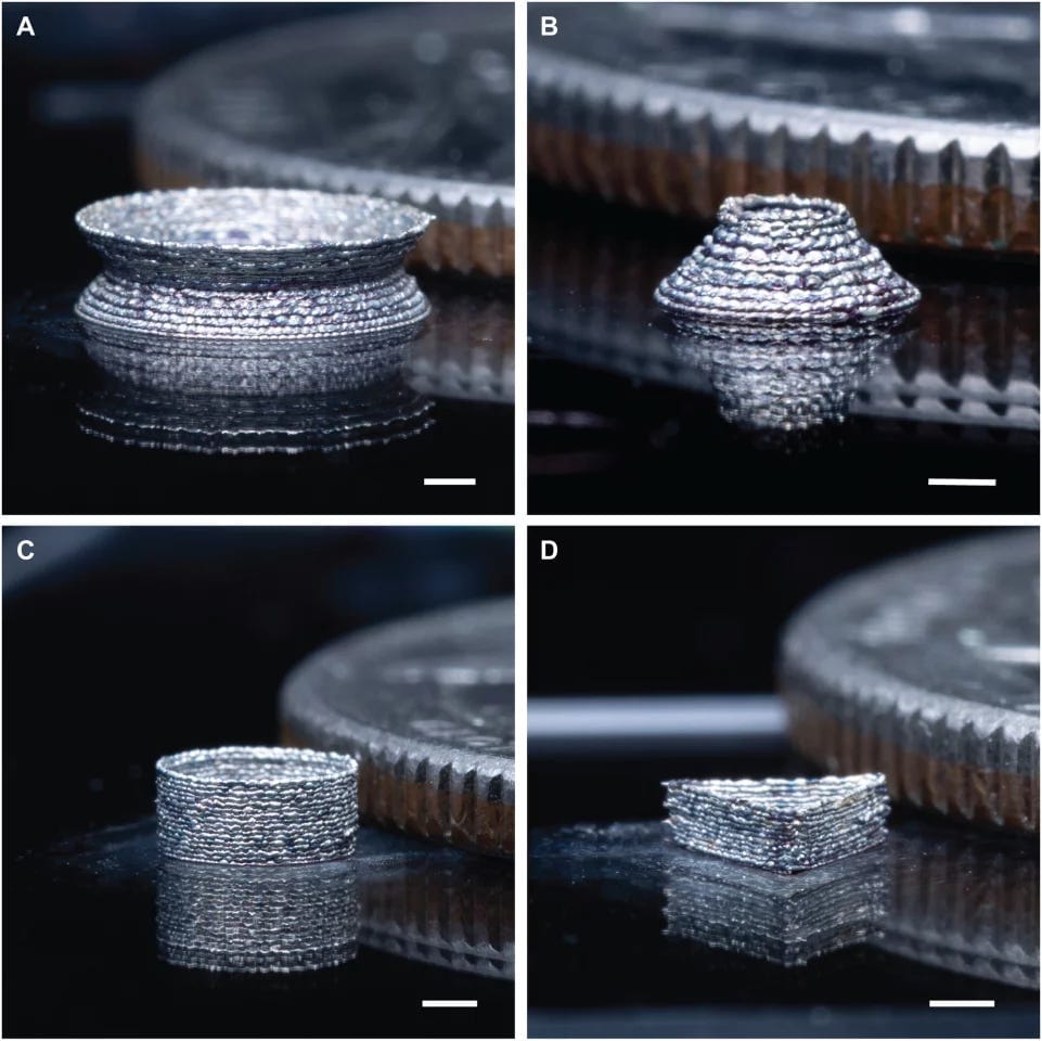 3D architectures printed using the layer-by-layer deposition approach with Meta-NFS 3D architectures printed using the layer-by-layer deposition approach with Meta-NFS