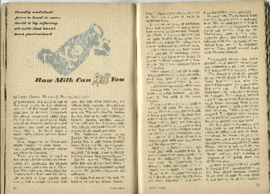 "Raw Milk Can Kill You" article from Coronet Magazine, May 1945 "Raw Milk Can Kill You" article from Coronet Magazine, May 1945