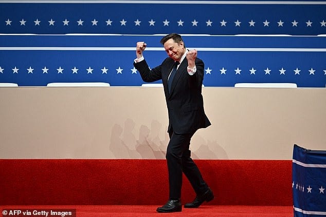 SpaceX CEO Elon Musk gestures during a rally on the inauguration day of U.S. President Donald Trump's second Presidential term SpaceX CEO Elon Musk gestures during a rally on the inauguration day of U.S. President Donald Trump's second Presidential term