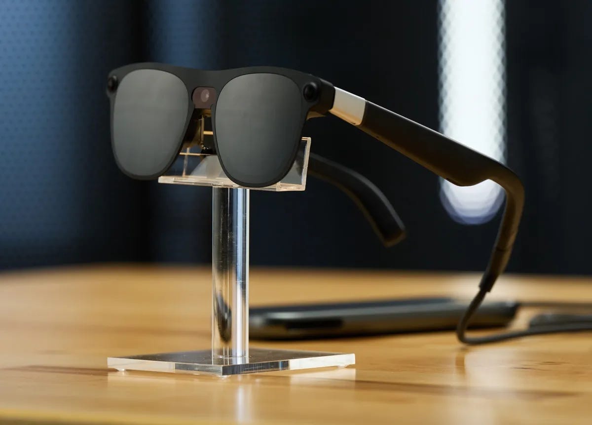 Project Aura, a prototype pair of smart glasses developed by Google and Xreal, runs the same Android XR software as Samsung’s recently launched Galaxy XR headset. Project Aura, a prototype pair of smart glasses developed by Google and Xreal, runs the same Android XR software as Samsung’s recently launched Galaxy XR headset.