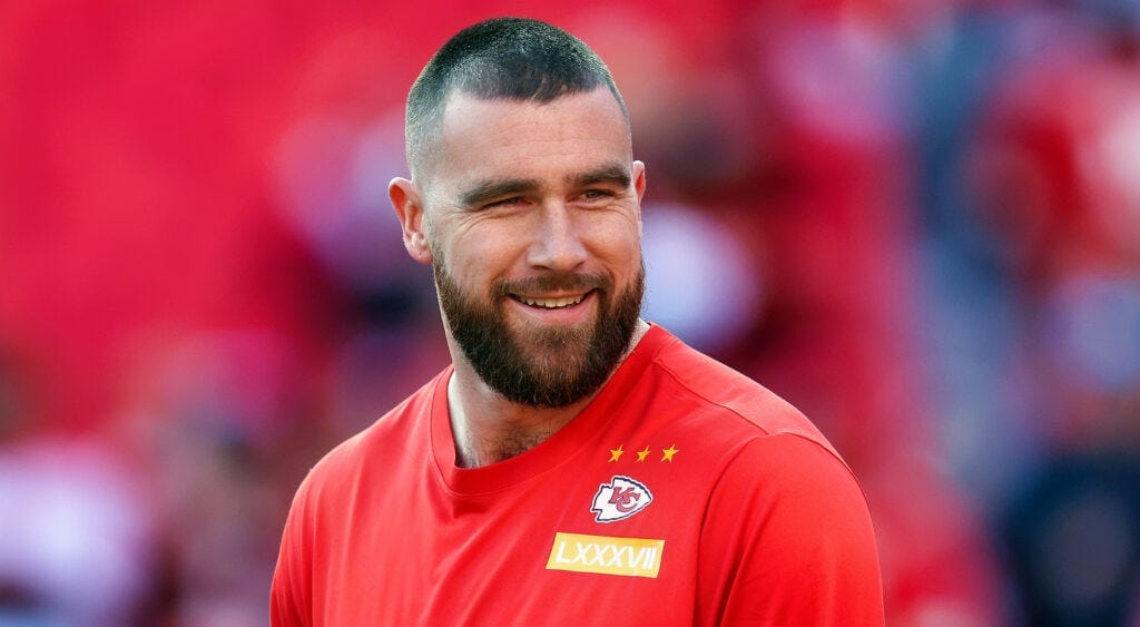 Travis Kelce smiling Travis Kelce smiling