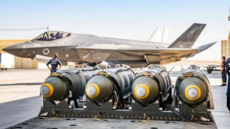 Israeli Air Force 116 Squadron F-35I with Live GBU-31/B Joint Direct Attack Munitions at Nevatim Air Base Israeli Air Force 116 Squadron F-35I with Live GBU-31/B Joint Direct Attack Munitions at Nevatim Air Base