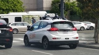 A photo of GM's Cruise self driving car A photo of GM's Cruise self driving car