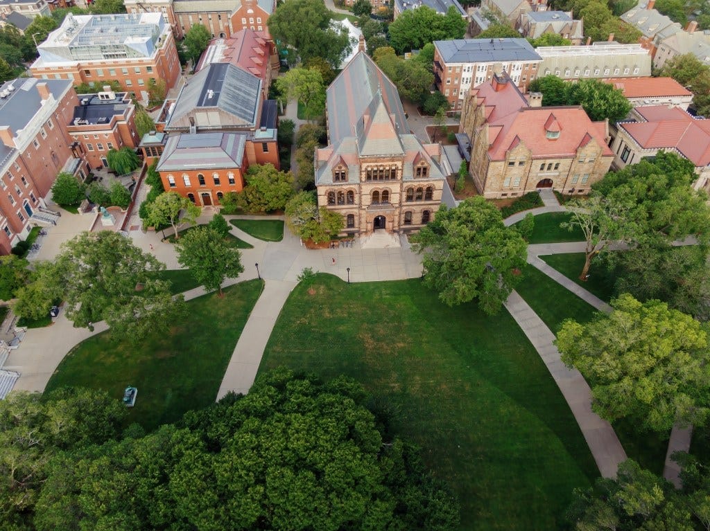 Brown University campus and the First Church of Christ, Scientist in College Hill, Providence, Providence, Rhode Island, United States. Brown University campus and the First Church of Christ, Scientist in College Hill, Providence, Providence, Rhode Island, United States.