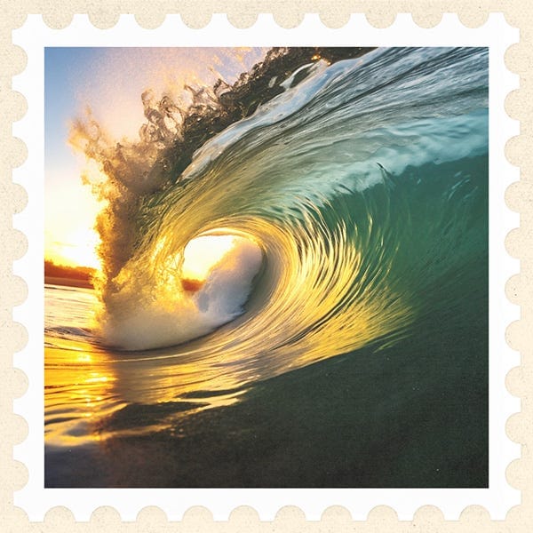 Close-up image of an ocean wave barreling towards the shore Close-up image of an ocean wave barreling towards the shore
