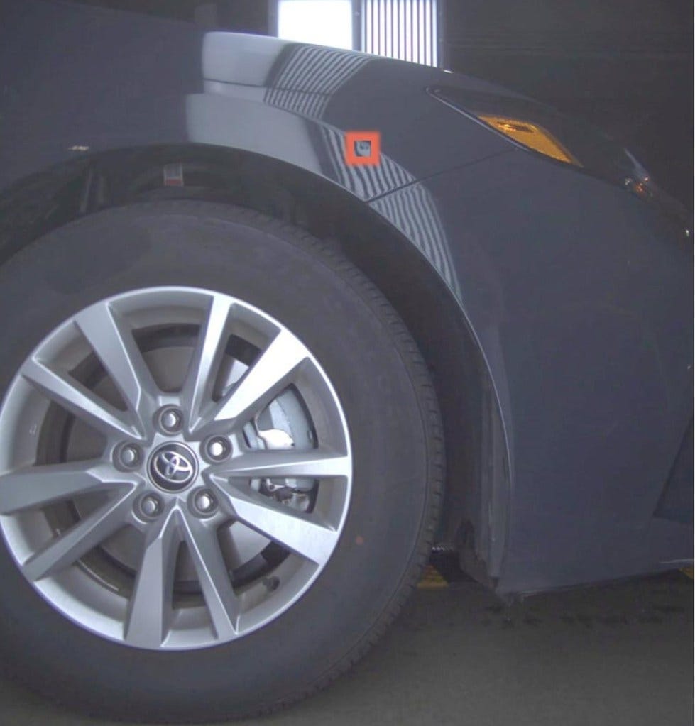 A Hertz customer posted a photo on Reddit of minor damage that resulted in a $195 charge. A Hertz customer posted a photo on Reddit of minor damage that resulted in a $195 charge.
