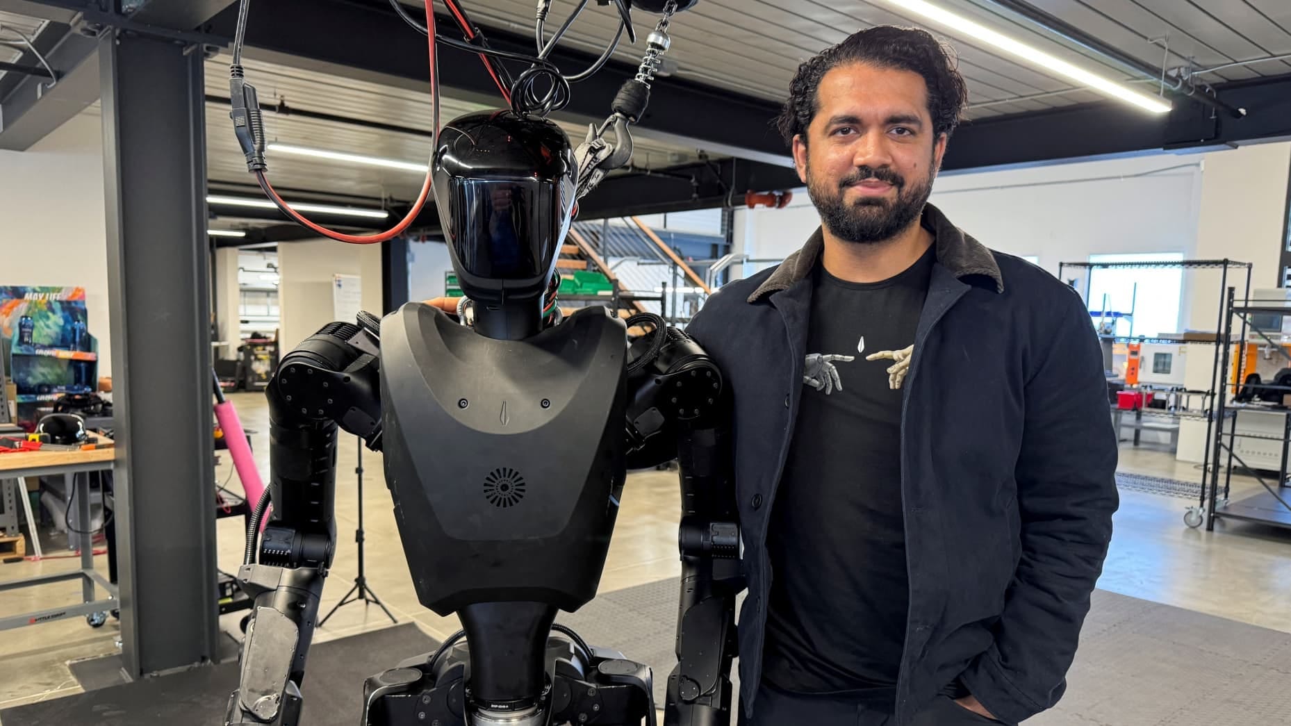 Sankaet Pathak, CEO and founder of Foundation, a company that builds a humanoid robot Phantom-01, poses for a photo during an interview with Reuters at his company's factory in San Francisco, California, U.S., February 4, 2026. REUTERS/Aleksandra Michalska Sankaet Pathak, CEO and founder of Foundation, a company that builds a humanoid robot Phantom-01, poses for a photo during an interview with Reuters at his company's factory in San Francisco, California, U.S., February 4, 2026. REUTERS/Aleksandra Michalska