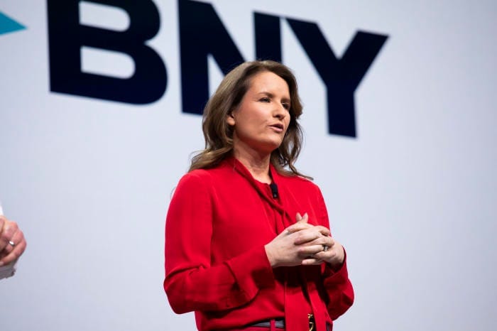 Leigh-Ann Russell, BNY Chief Information Officer, speaking. Leigh-Ann Russell, BNY Chief Information Officer, speaking.