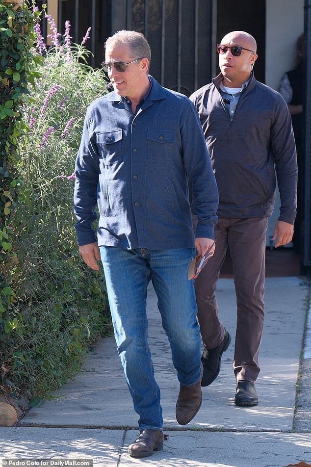 Secret Service agents protecting Hunter Biden at his Malibu mansion spent more than $4.5million in taxpayer funds in a year while they kept round-the-clock watch, DailyMail.com can exclusively reveal. The president's son is seen with a member of his detail in 2023 Secret Service agents protecting Hunter Biden at his Malibu mansion spent more than $4.5million in taxpayer funds in a year while they kept round-the-clock watch, DailyMail.com can exclusively reveal. The president's son is seen with a member of his detail in 2023