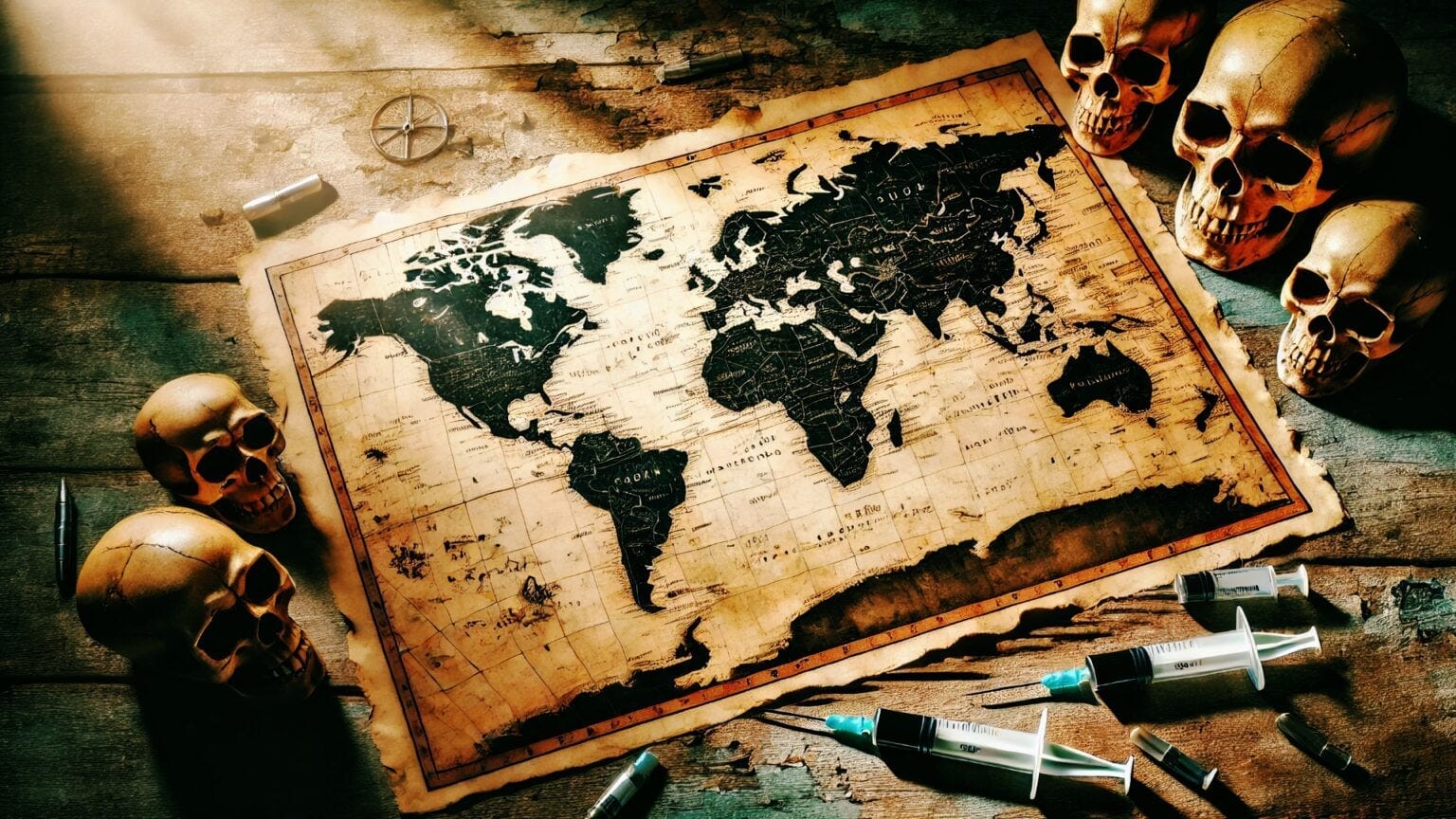 Map with bones and injections Map with bones and injections