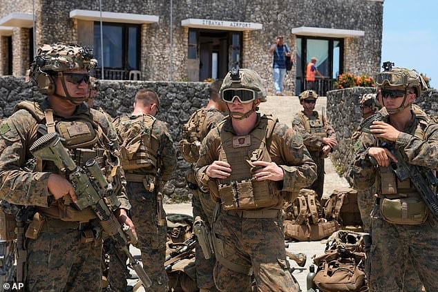 US troops gather during a joint military exercise in the Philippines on May 6, 2024 US troops gather during a joint military exercise in the Philippines on May 6, 2024
