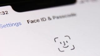 The Apple face ID icon on an iphone The Apple face ID icon on an iphone