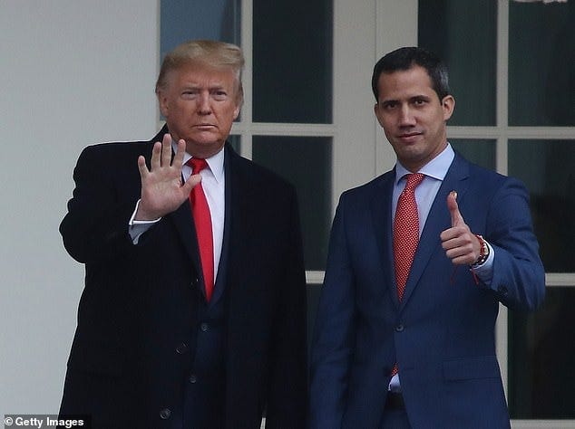 Trump is pictured on February 5, 2020 at the White House with Juan Guaidó, who for years was considered by many around the world as the true president of Venezuela Trump is pictured on February 5, 2020 at the White House with Juan Guaidó, who for years was considered by many around the world as the true president of Venezuela
