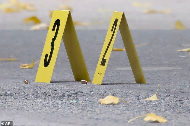 Bullets lie on the sidewalk at the scene outside the Hilton Hotel in midtown Manhattan where Brian Thompson, the CEO of UnitedHealthcare, was fatally shot, Wednesday, December 4 Bullets lie on the sidewalk at the scene outside the Hilton Hotel in midtown Manhattan where Brian Thompson, the CEO of UnitedHealthcare, was fatally shot, Wednesday, December 4