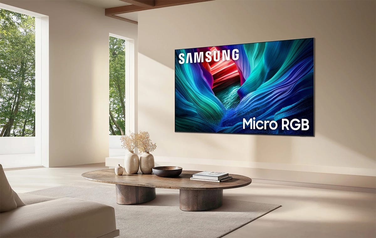 Since the tech is brand new, Micro RGB will initially be available only in larger-sized models, like this 115-inch one from Samsung Since the tech is brand new, Micro RGB will initially be available only in larger-sized models, like this 115-inch one from Samsung