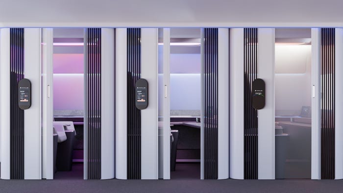 Rendering of a privacy pod on Natilus' Horizon aircraft. Rendering of a privacy pod on Natilus' Horizon aircraft.