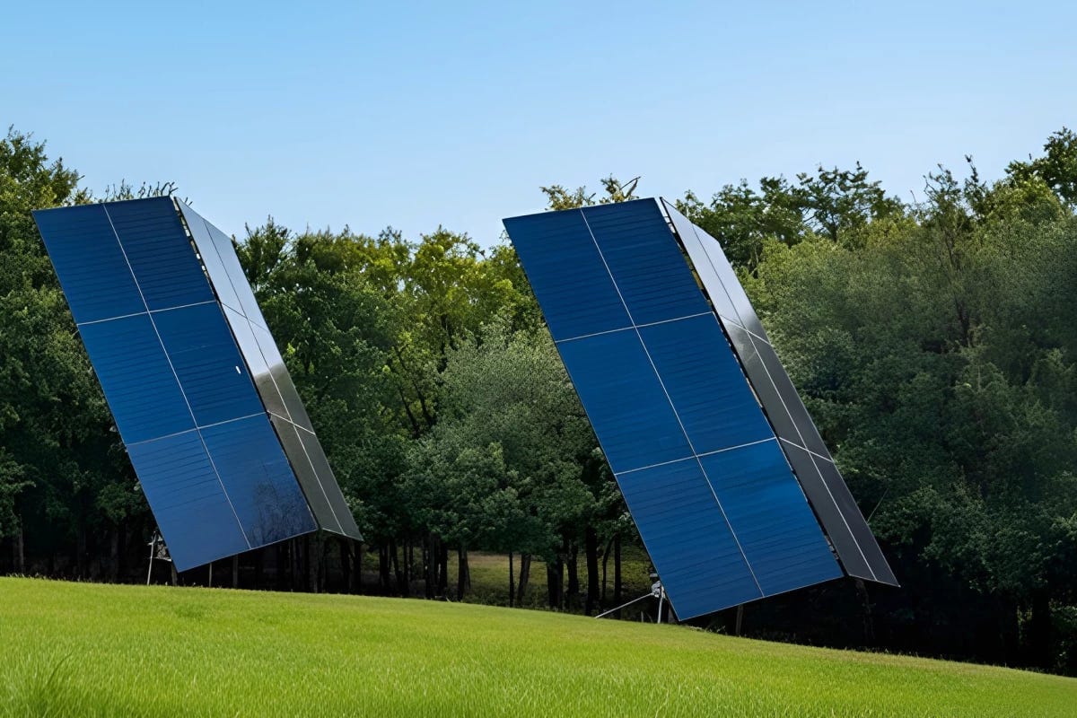 Janta Power's solar towers are optimized to soak up sunlight from different angles Janta Power's solar towers are optimized to soak up sunlight from different angles
