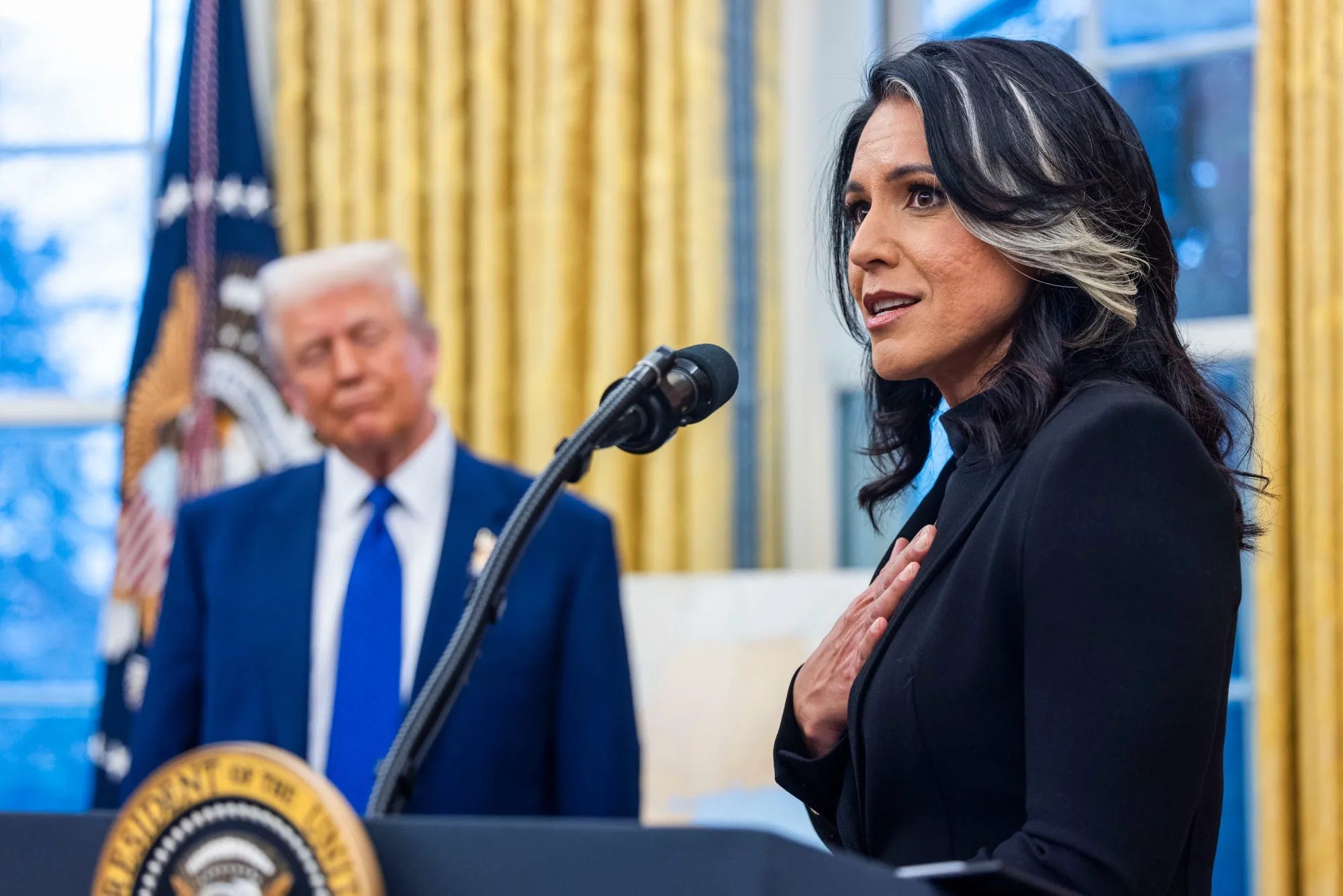 President Trump Swears-In Tulsi Gabbard As Director Of National Intelligence President Trump Swears-In Tulsi Gabbard As Director Of National Intelligence