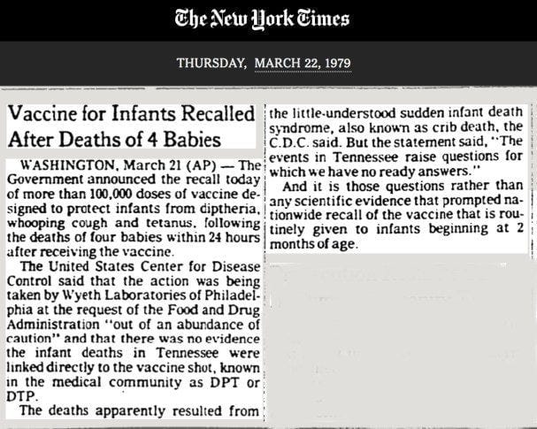 Click to enlarge NYT Wyeth DPT vaccine recall