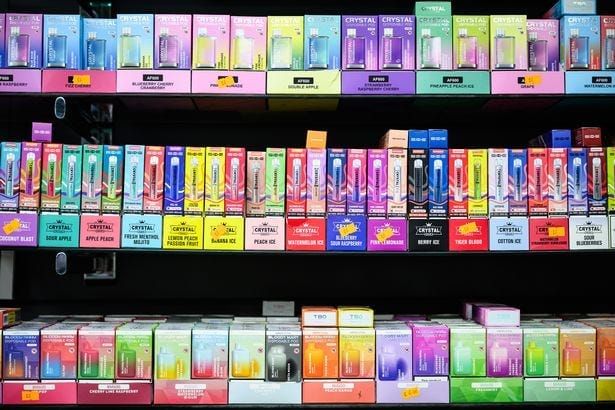 Disposable vapes in bright and colourful packaging appeal to teenagers Disposable vapes in bright and colourful packaging appeal to teenagers