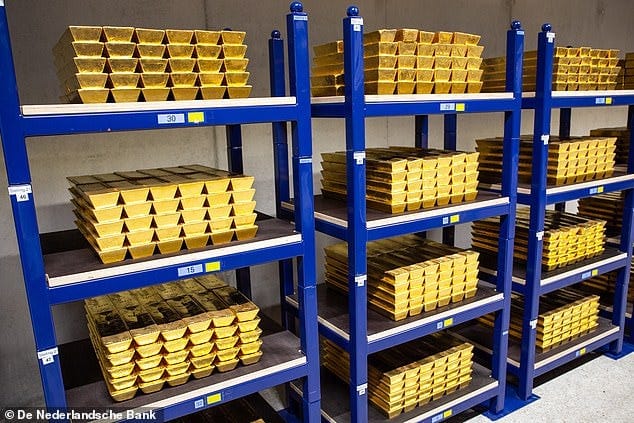 The Netherlands have moved 86 tonnes of its gold stock out of the US and Canada to London due to 'increasing geopolitical unrest' The Netherlands have moved 86 tonnes of its gold stock out of the US and Canada to London due to 'increasing geopolitical unrest'